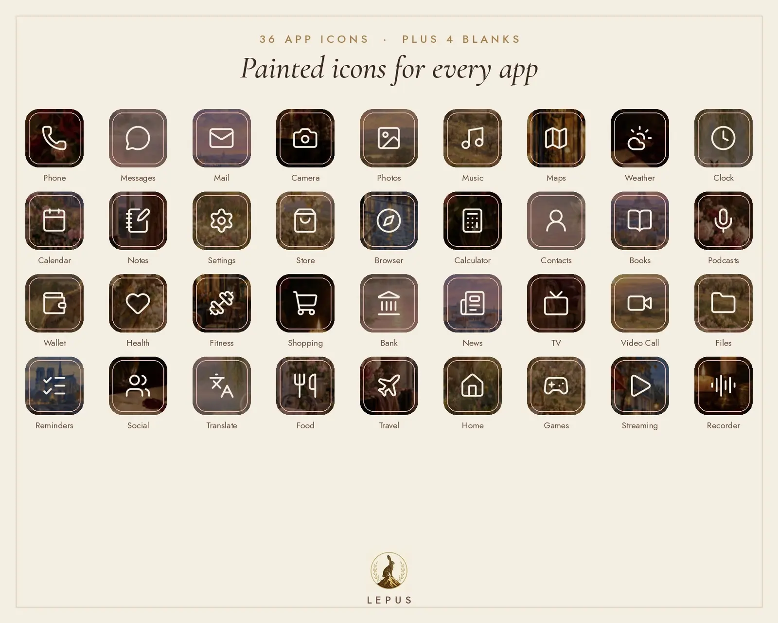 Old Romance Phone Theme, App Icons, Widgets and Wallpapers, shown in a second room
