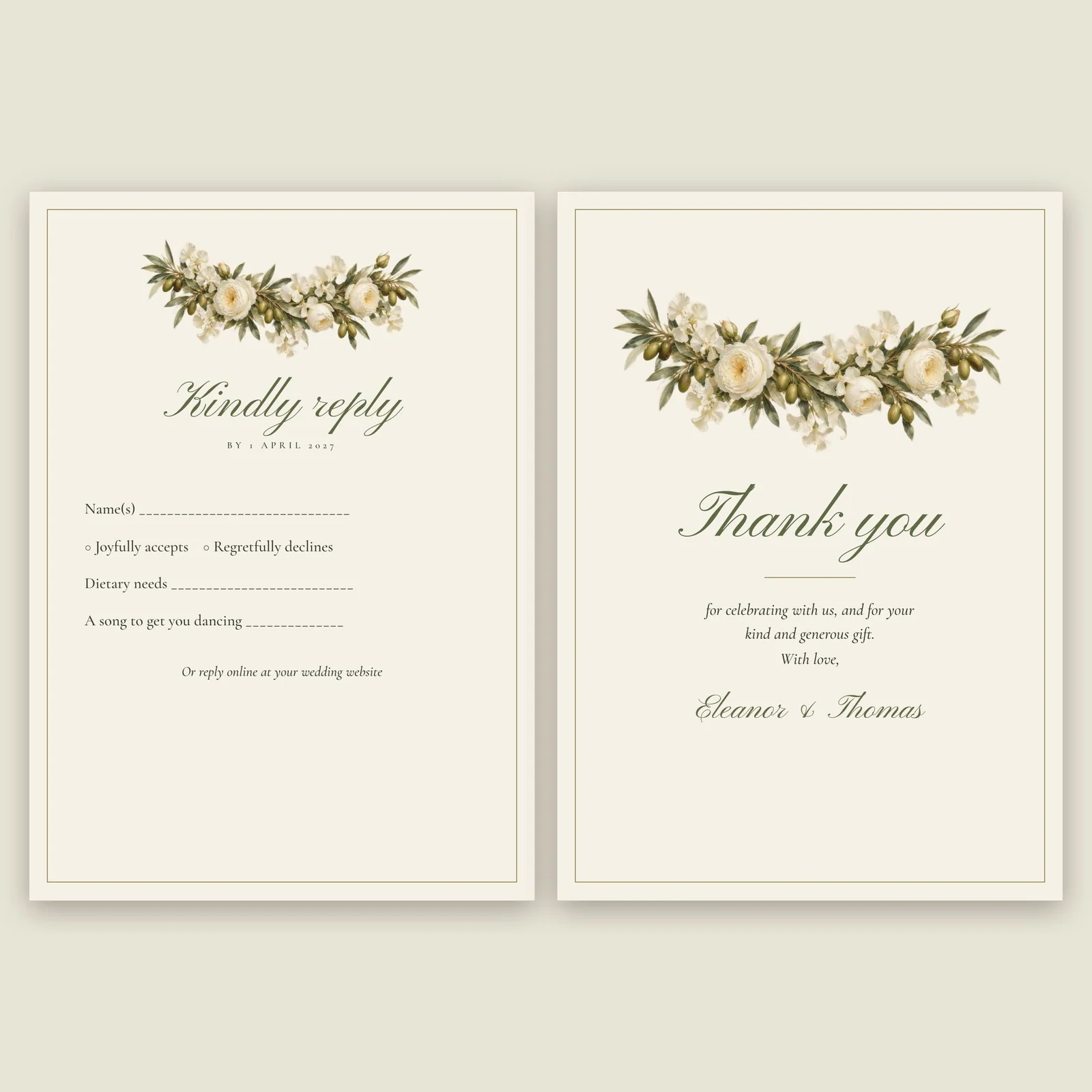 Olive Grove Invitation Suite, preview 2 of 3