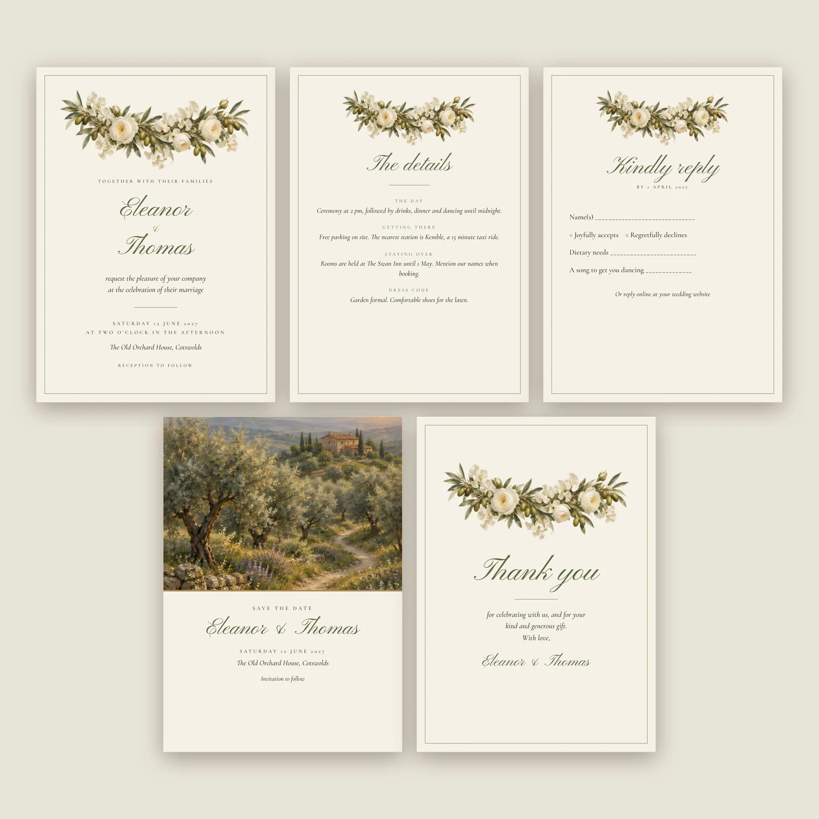 Olive Grove Invitation Suite, preview 3 of 3