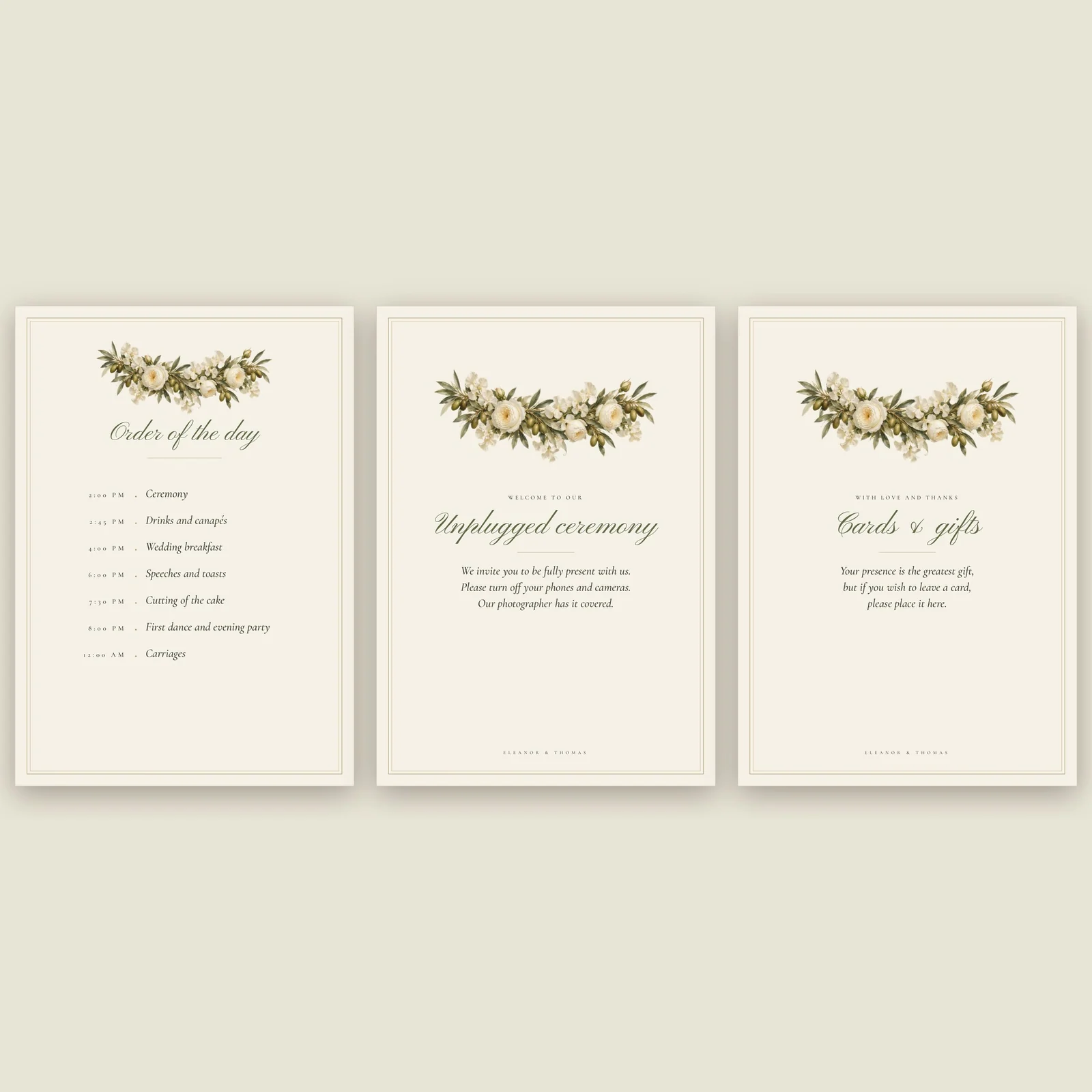 Olive Grove Wedding Signs Set, preview 3 of 4