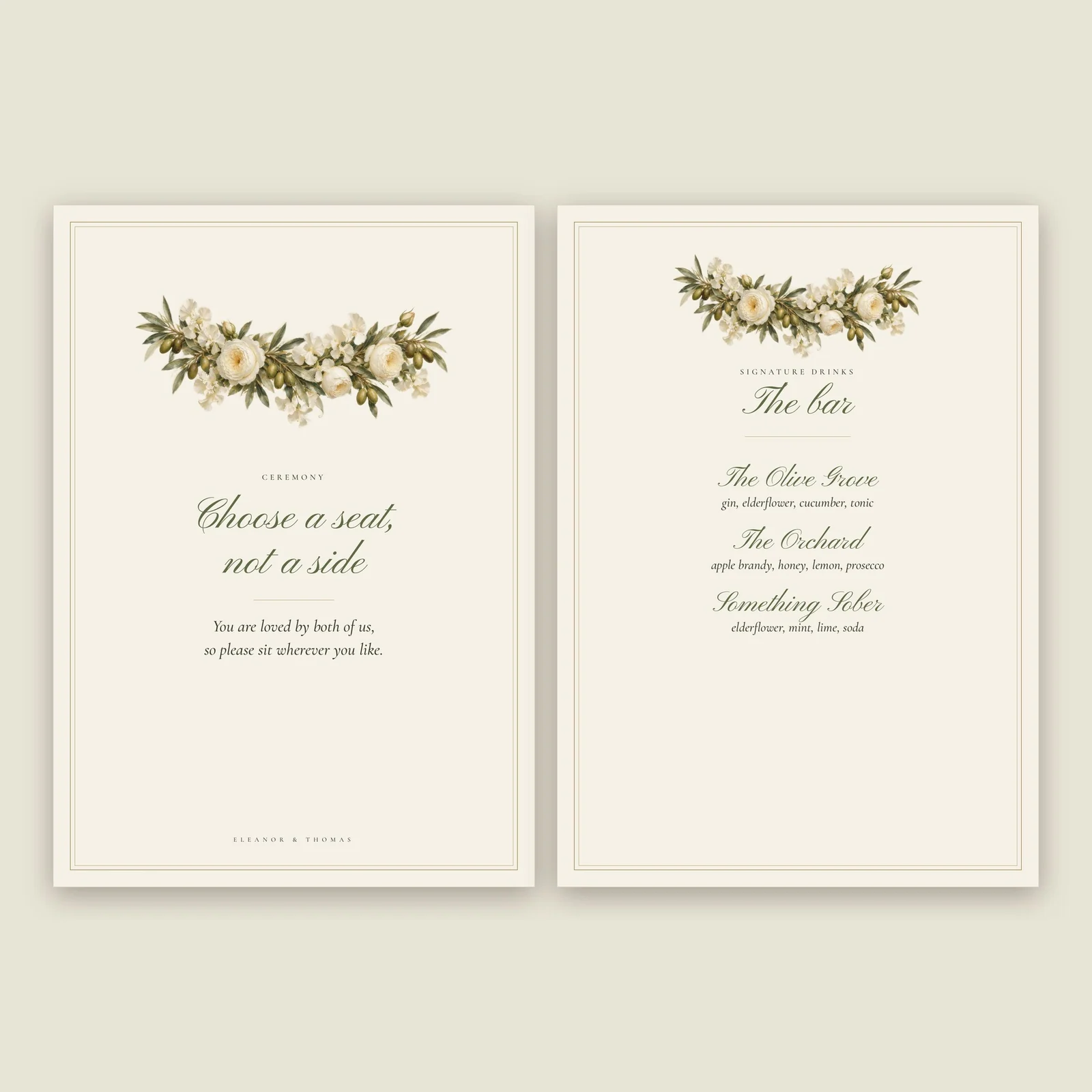 Olive Grove Wedding Signs Set, preview 4 of 4