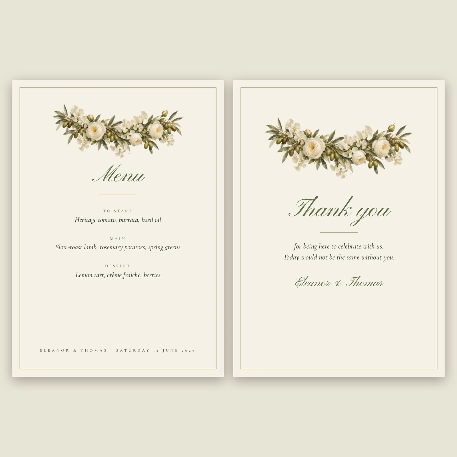 Olive Grove Wedding Table Stationery, preview 3 of 3