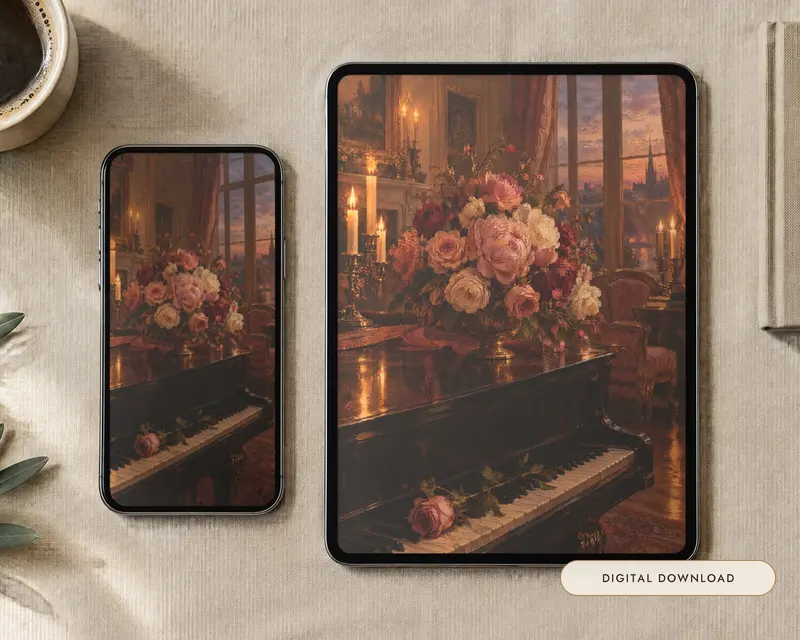 Piano Room Wallpaper, shown in a room