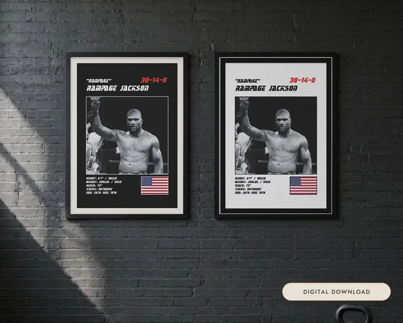 Rampage Jackson MMA Poster, shown in a room