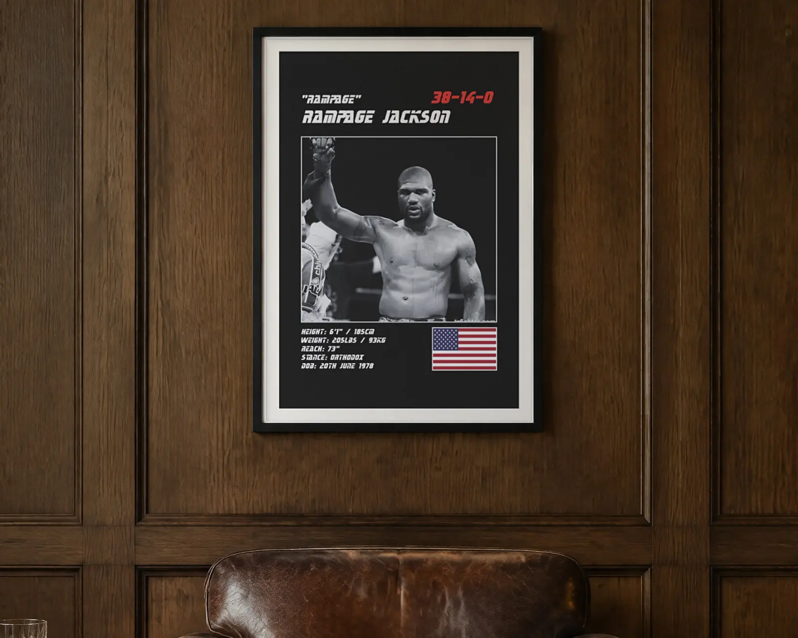 Rampage Jackson MMA Poster, shown in a second room