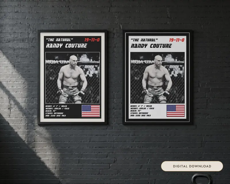 Randy Couture MMA Poster, shown in a room