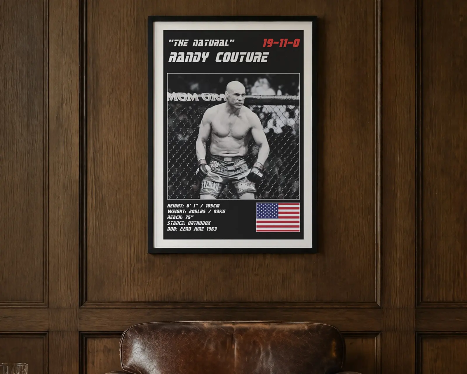 Randy Couture MMA Poster, shown in a second room