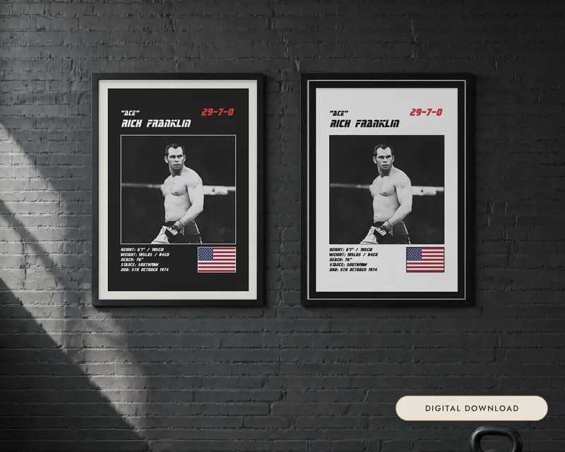 Rich Franklin MMA Poster, shown in a room