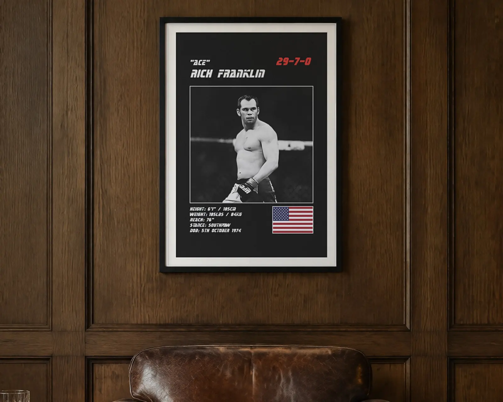 Rich Franklin MMA Poster, shown in a second room