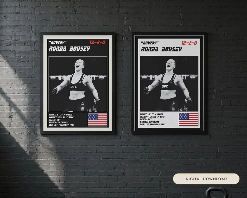 Ronda Rousey MMA Poster, shown in a room