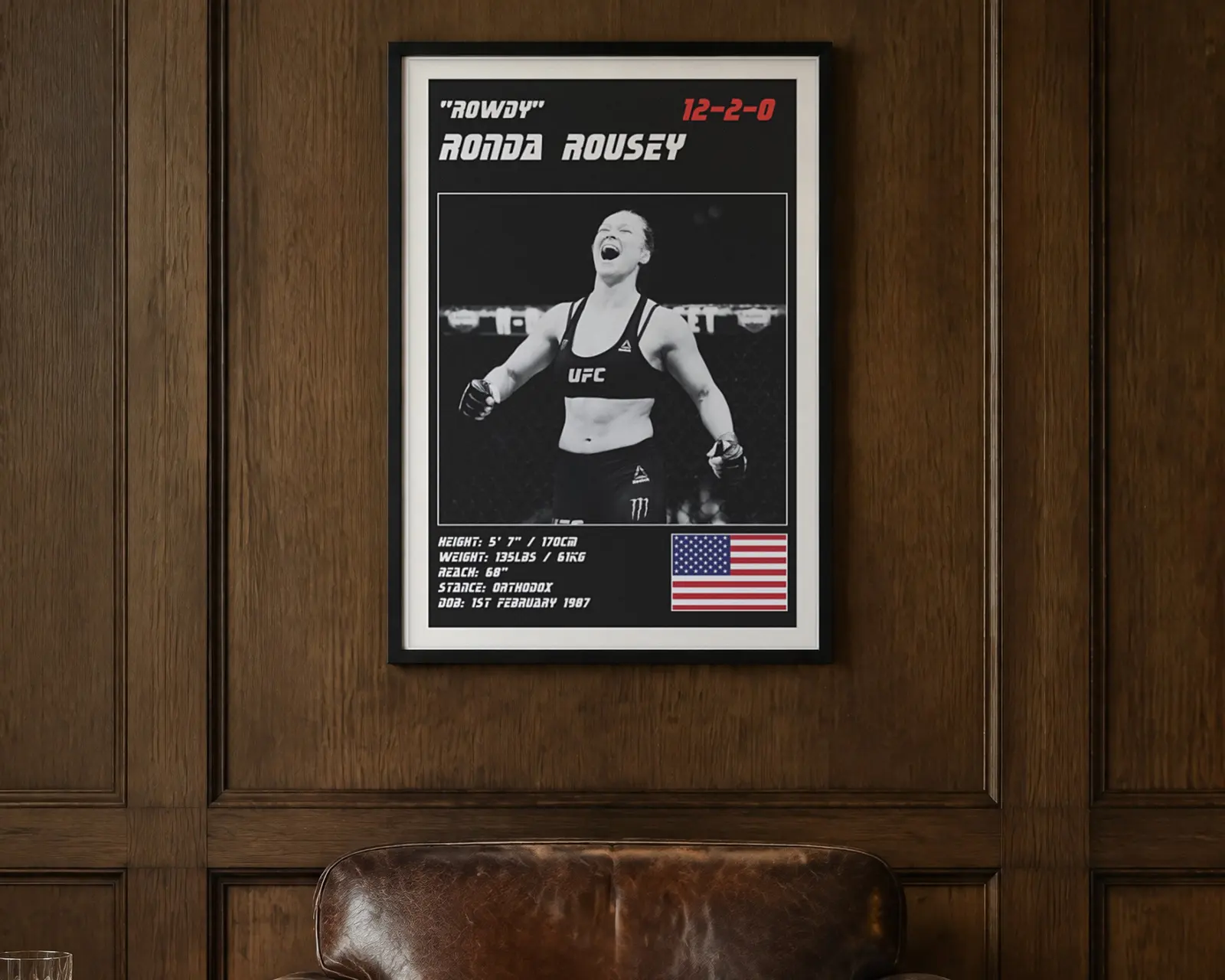 Ronda Rousey MMA Poster, shown in a second room