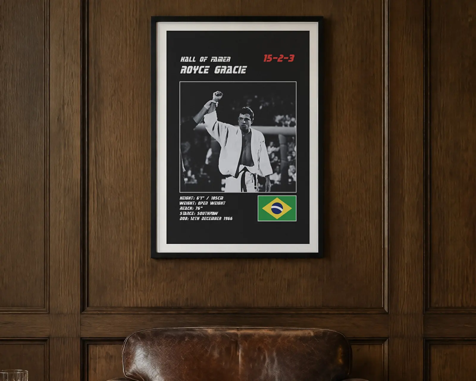 Royce Gracie MMA Poster, shown in a second room