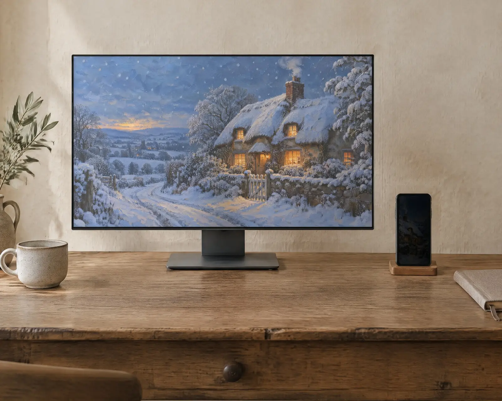Snow Cottage Wallpaper, shown in a second room