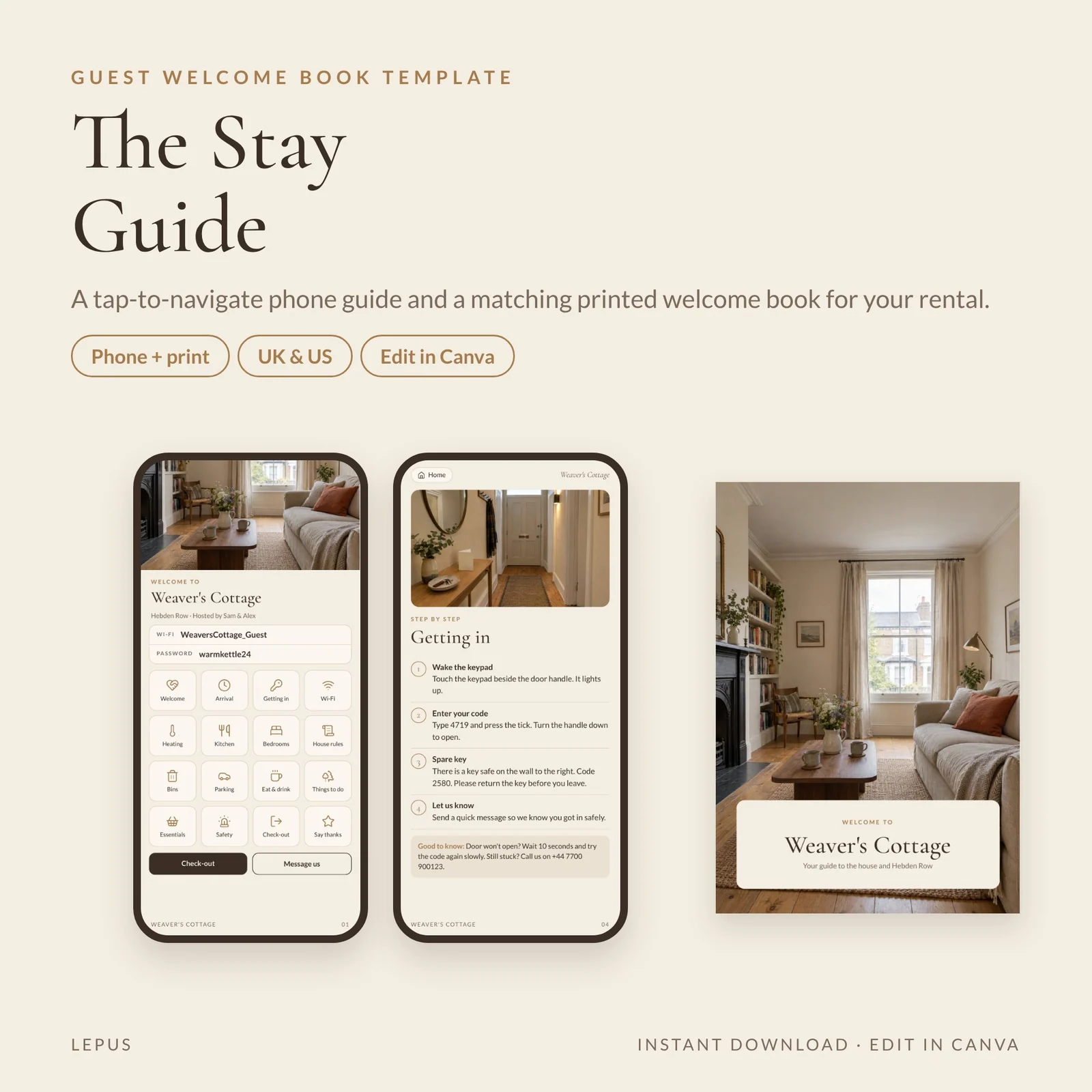 The Stay Guide welcome book, template preview