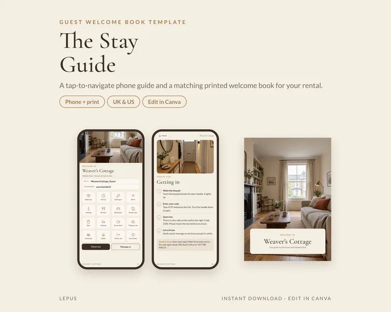 The Stay Guide welcome book, template preview
