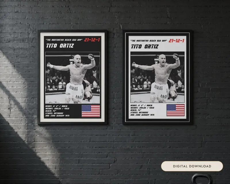Tito Ortiz MMA Poster, shown in a room