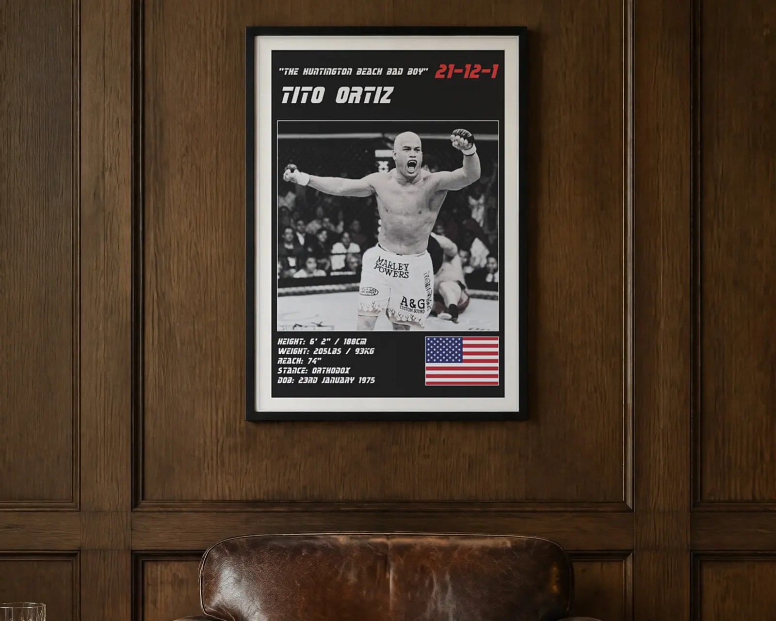 Tito Ortiz MMA Poster, shown in a second room