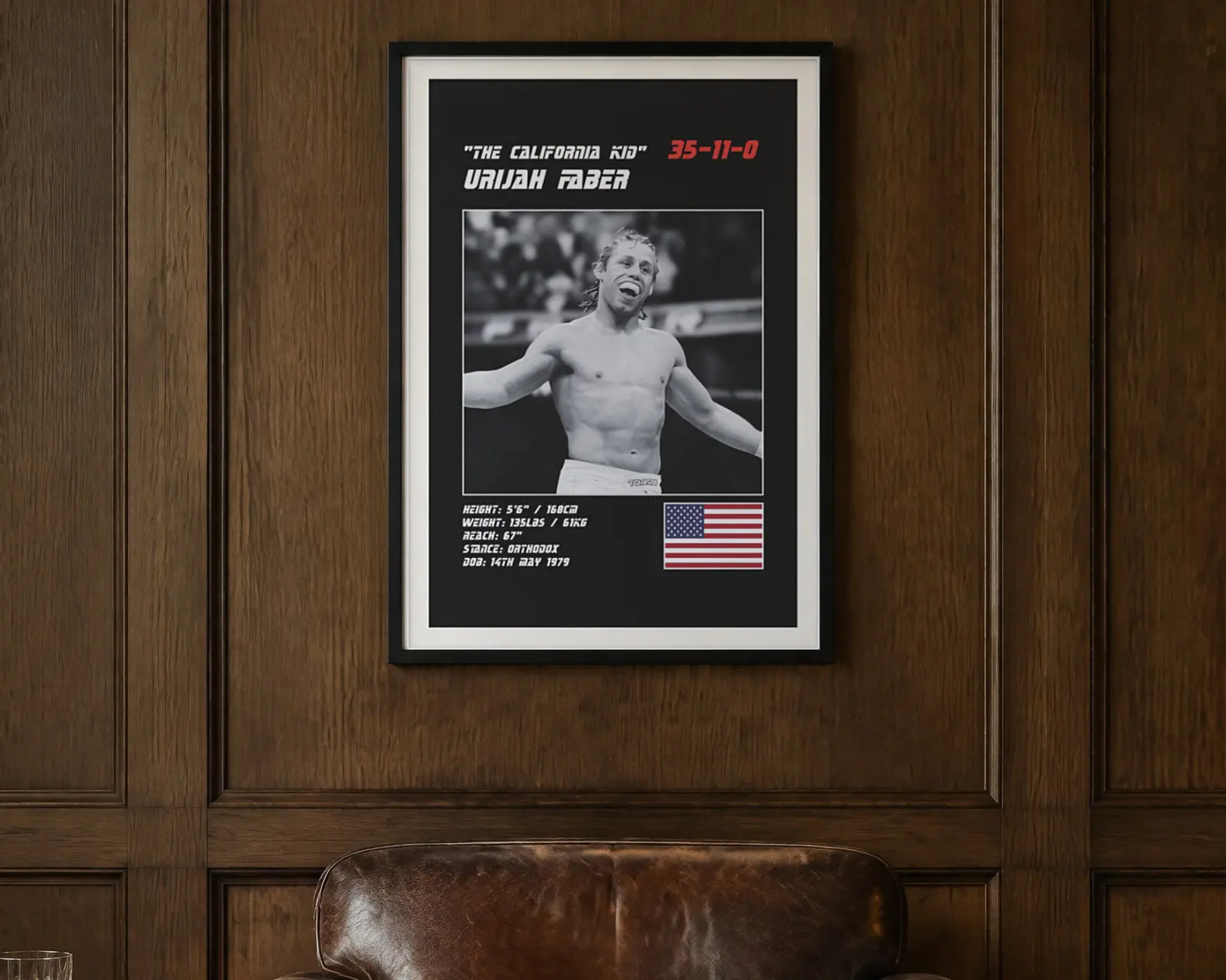 Urijah Faber MMA Poster, shown in a second room