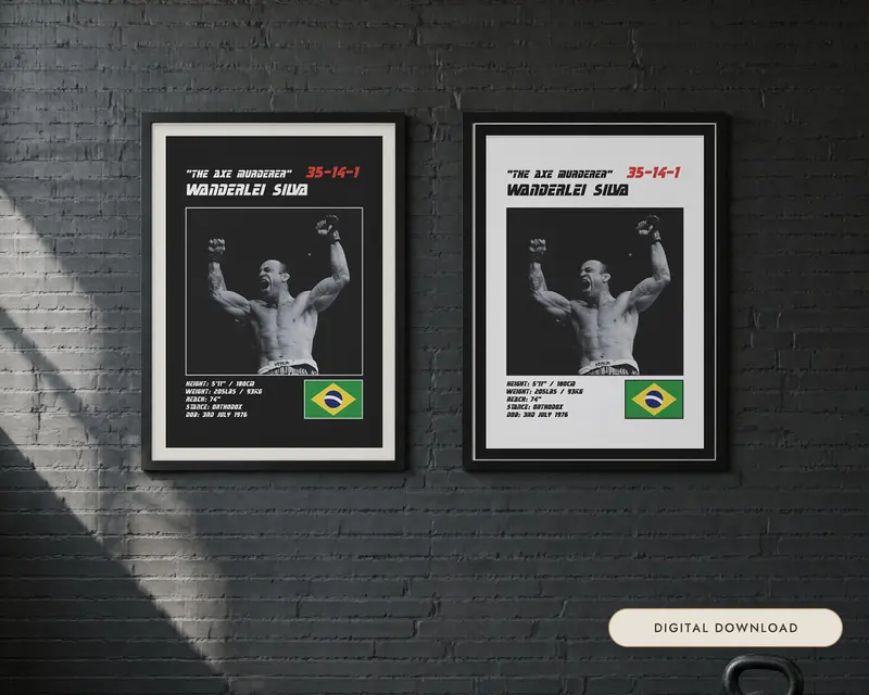 Wanderlei Silva MMA Poster, shown in a room