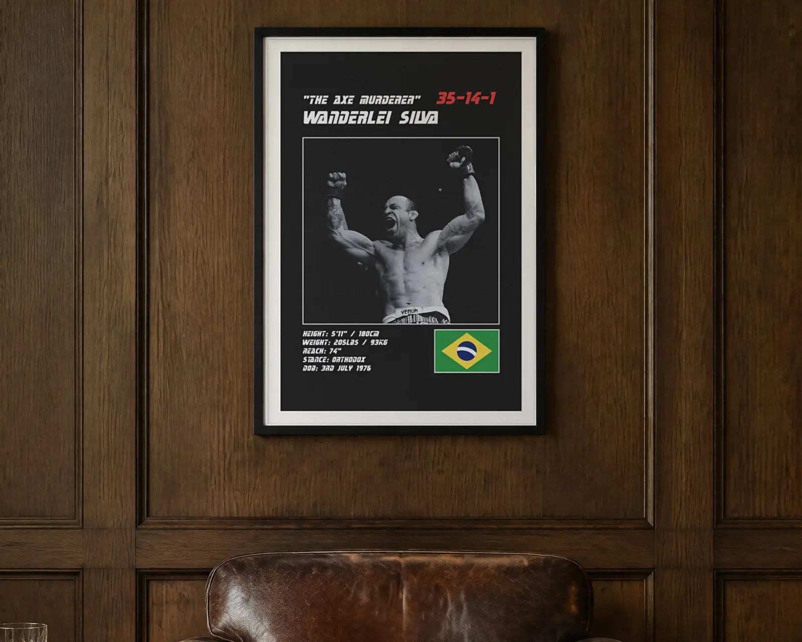 Wanderlei Silva MMA Poster, shown in a second room