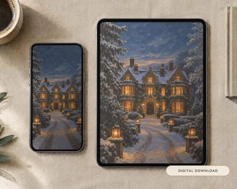 Winter Manor Wallpaper, shown in a room