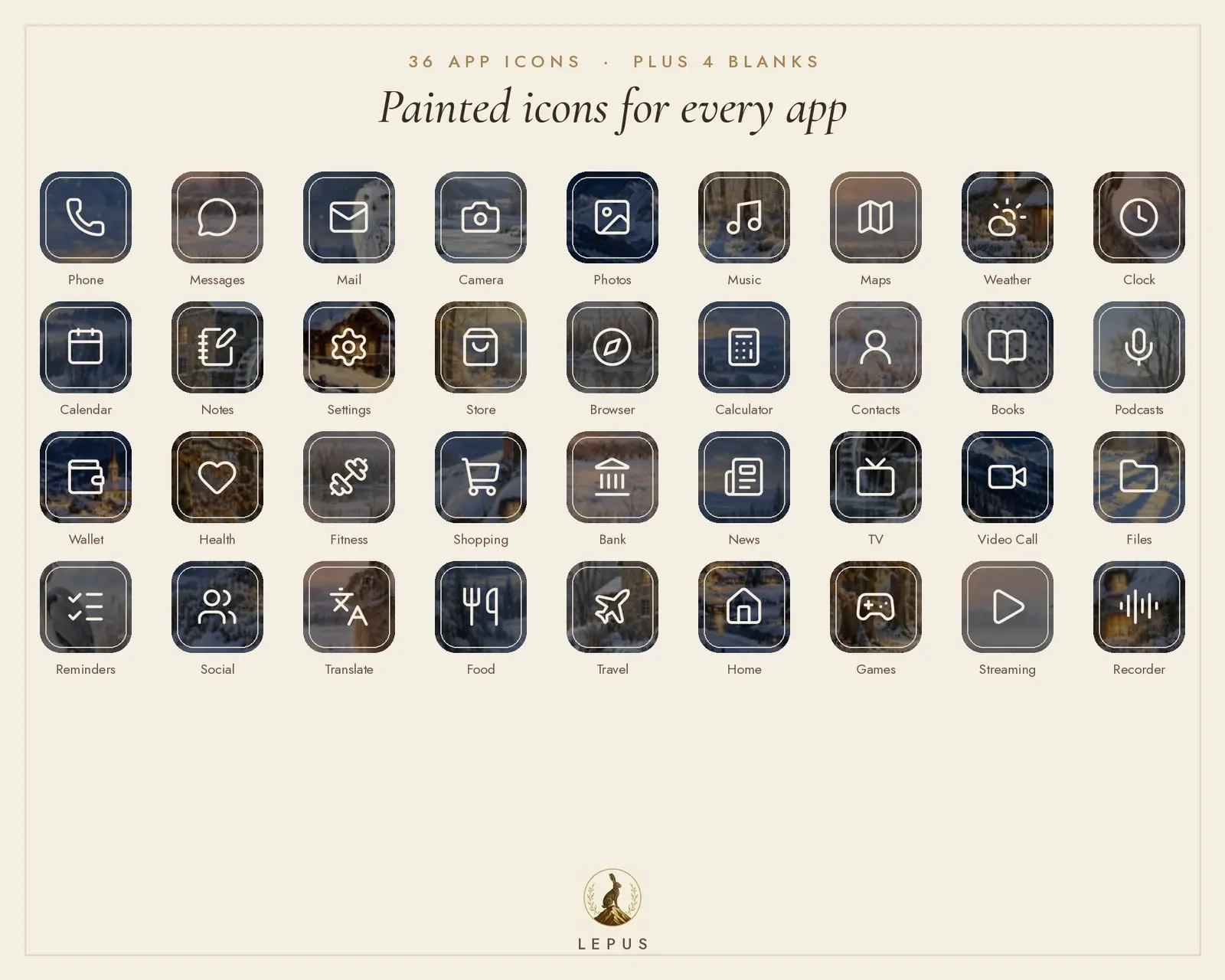 Winter Phone Theme, App Icons, Widgets and Wallpapers, shown in a second room