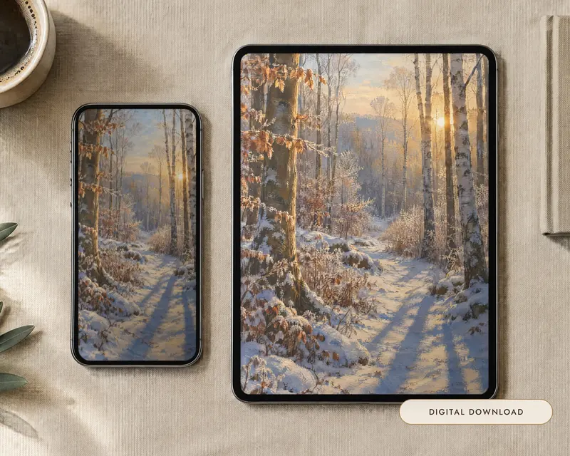 Winter Woodland Wallpaper, shown in a room