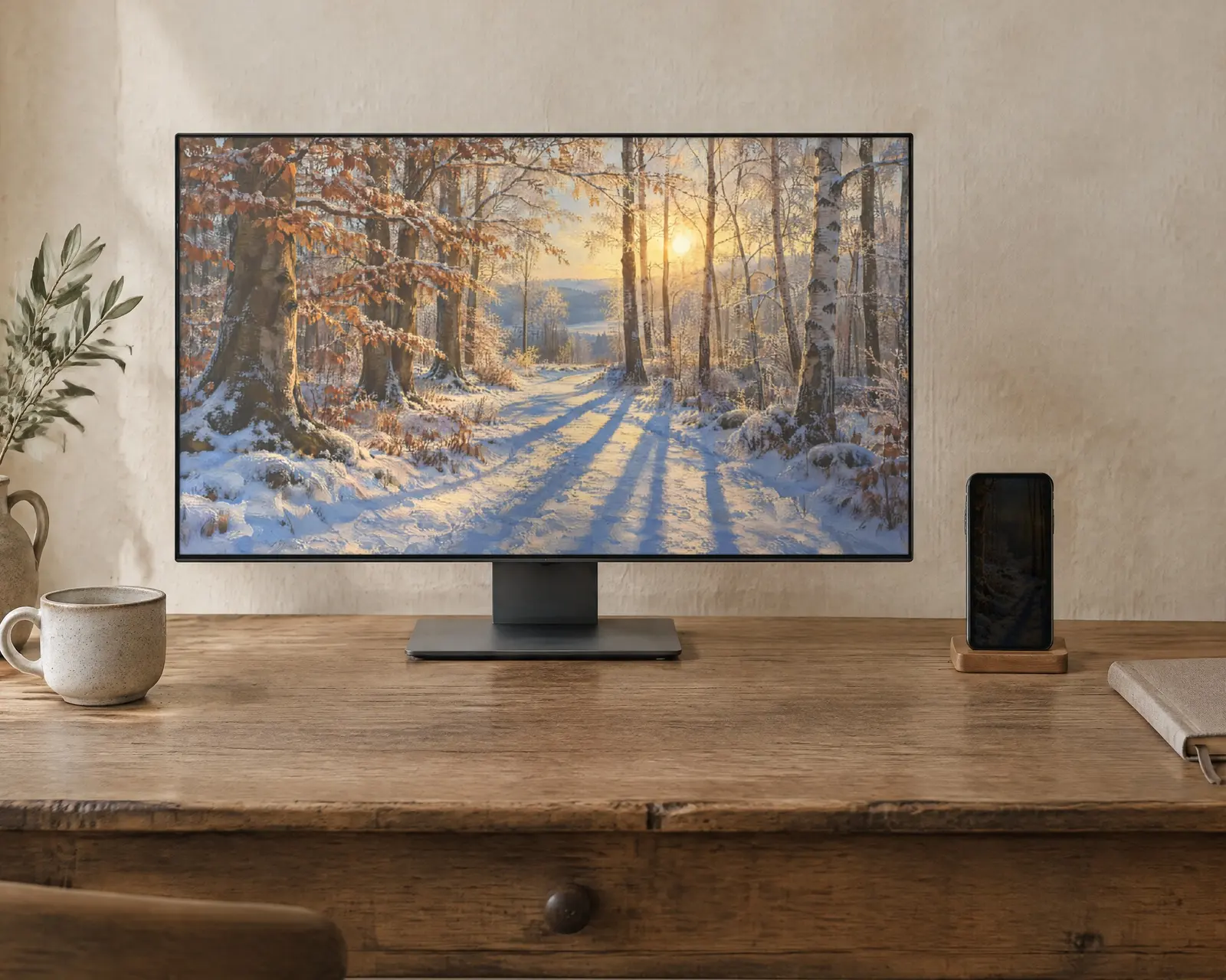 Winter Woodland Wallpaper, shown in a second room